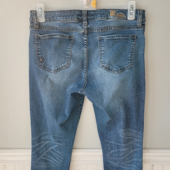 KUT From the Cloth Low Rise Distressed Raw Hem Skinny Jeans Size 12 - Picture 5 of 16